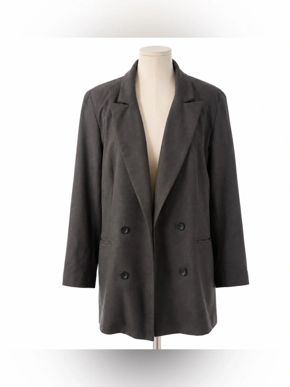 Rachel Zoe Double Breasted Blazer Brown Tailored Office Chic Jacket Size M